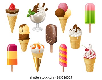 Highly detailed ice cream set