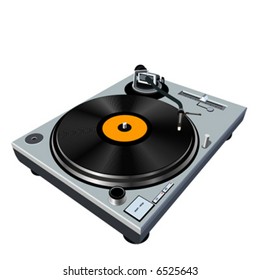 highly detailed illustration of a mixing turntable