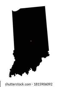 Highly Detailed Indiana Silhouette map.