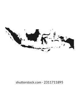 Highly detailed Indonesia map with borders isolated on background