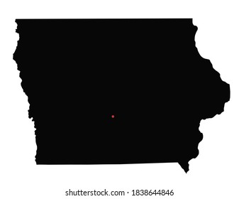 Highly Detailed Iowa Silhouette map.