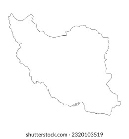 Highly detailed Iran map with borders isolated on background