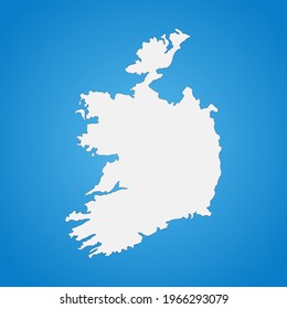 Highly detailed Ireland map with borders isolated on background