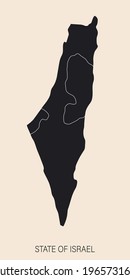 Highly detailed Israel map with borders isolated on background