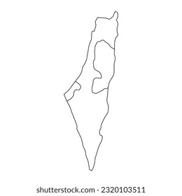 Highly detailed Israel map with borders isolated on background