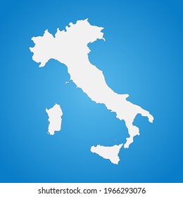 Highly detailed Italy map with borders isolated on background