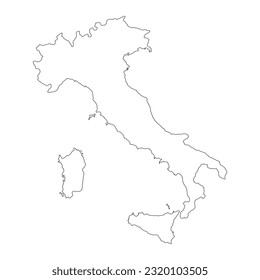 Highly detailed Italy map with borders isolated on background