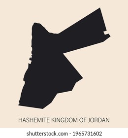 Highly detailed Jordan map with borders isolated on background