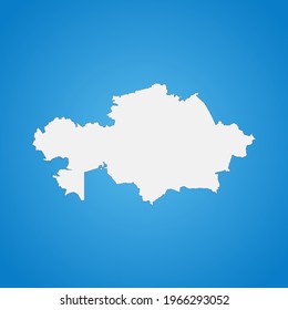 Mapa altamente detallado de Kazajistán con fronteras aisladas en segundo plano