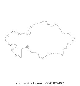 Mapa altamente detallado de Kazajistán con fronteras aisladas en segundo plano
