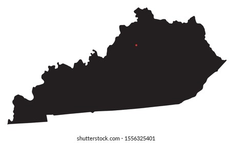 Highly Detailed Kentucky Silhouette map.