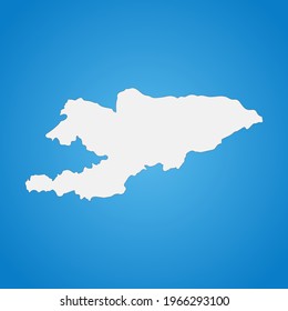 Mapa muy detallado de Kirguistán con fronteras aisladas en segundo plano
