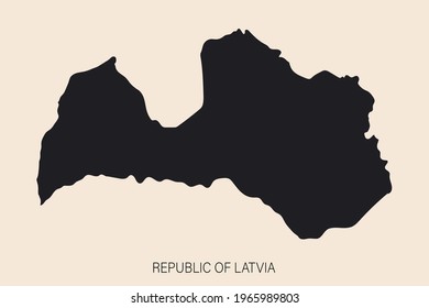 Mapa de Letonia muy detallado con fronteras aisladas en segundo plano