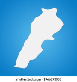 Highly detailed Lebanon map with borders isolated on background