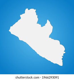 Highly detailed Liberia map with borders isolated on background
