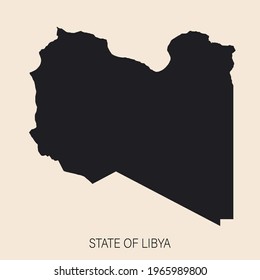 Highly detailed Libya map with borders isolated on background