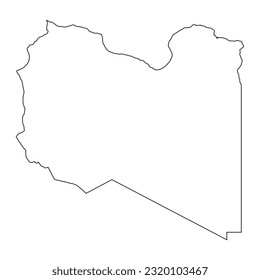 Highly detailed Libya map with borders isolated on background