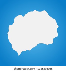 Highly detailed Macedonia map with borders isolated on background