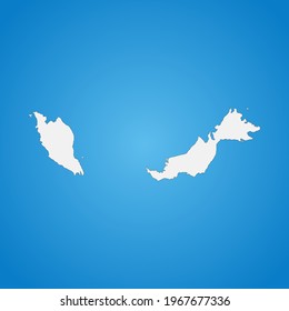 Highly detailed Malaysia map with borders isolated on background