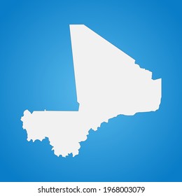 Highly detailed Mali map with borders isolated on background