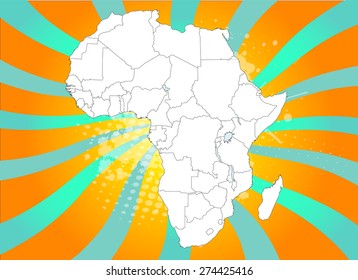 Highly Detailed Map of Africa with Captivating Background - Vectors