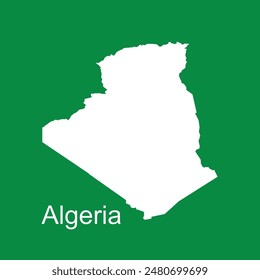 Highly detailed map of Algeria with borders isolated in the background