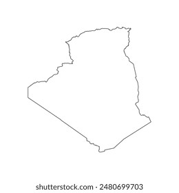 Mapa altamente detallado de Argelia con fronteras aisladas en el fondo