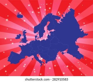 Highly Detailed Map of Europe with Captivating Background