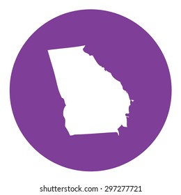 Highly detailed map inside a circle of the state of Georgia