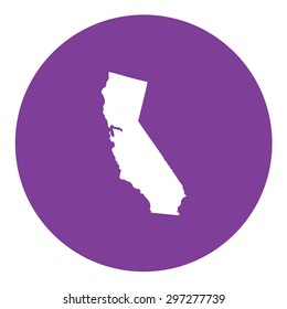 Highly detailed map inside a circle of the state of California