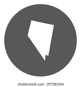Highly detailed map inside a circle of the state of Nevada