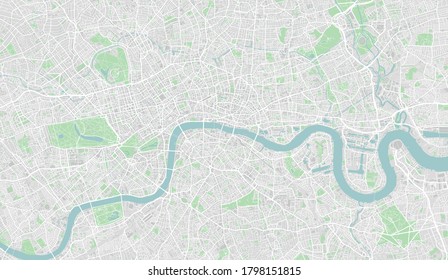 Highly detailed map of London, UK