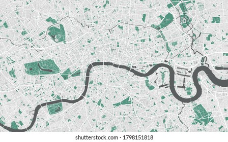 Highly detailed map of London, UK