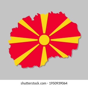 Highly detailed map of Macedonia with flag