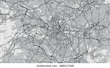 Highly detailed map of Manchester, UK