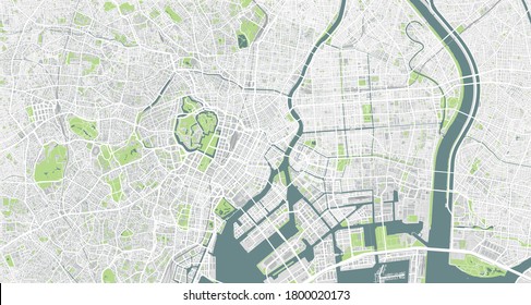 Highly detailed map of Tokyo, Japan