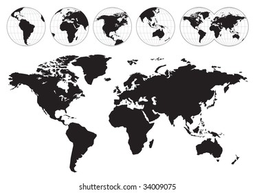 Highly detailed map of the world