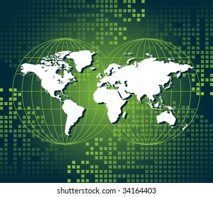 Highly detailed map of the world