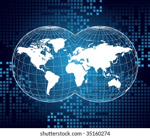 Highly detailed map of the world