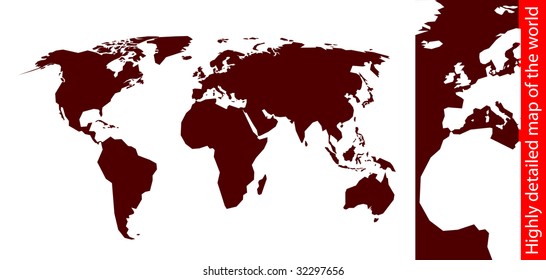 Highly detailed map of the world (vector)