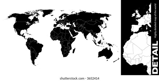 Highly detailed map of the world (vector)