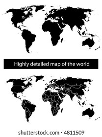 Highly detailed map of the world (vector)