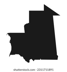 Highly detailed Mauritania map with borders isolated on background