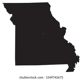 Highly Detailed Missouri Silhouette map.