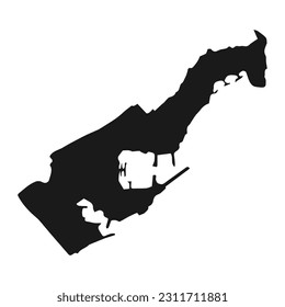 Highly detailed Monaco map with borders isolated on background