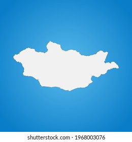 Highly detailed Mongolia map with borders isolated on background