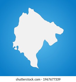 Highly detailed Montenegro map with borders isolated on background