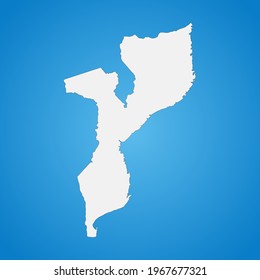 Highly detailed Mozambique map with borders isolated on background