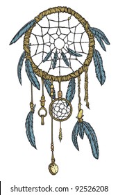 Highly Detailed Native American Dream Catcher Stock Vector (Royalty ...