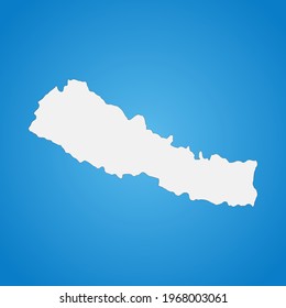 Highly detailed Nepal map with borders isolated on background